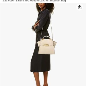 12" Large Zac Posen Eartha Black Kelly Floral Applique Satchel Shoulder
Handbag